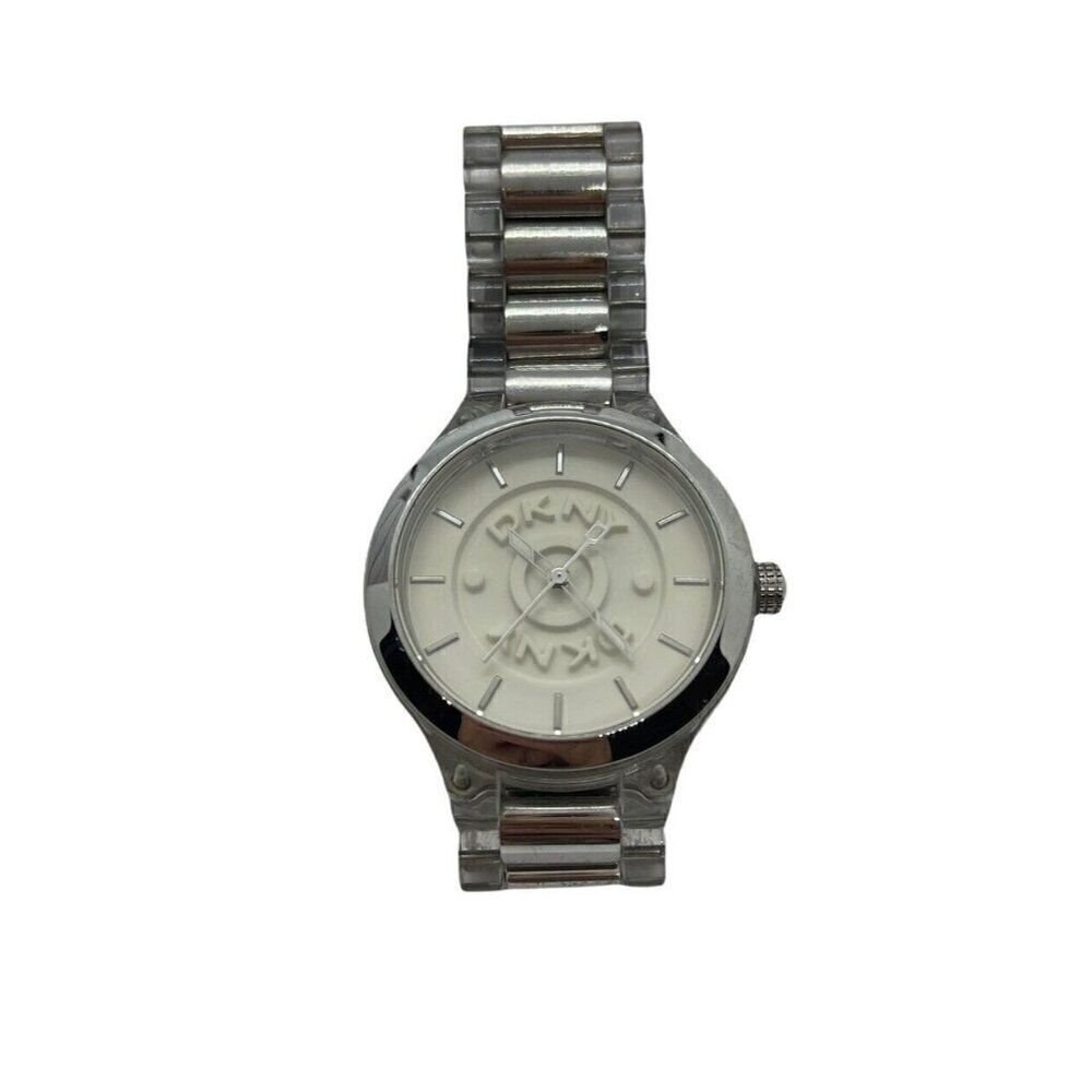 DKNY Two-Tone White Stainless Steel / Plastic Bracelet 50m Ladies Watch NY8167